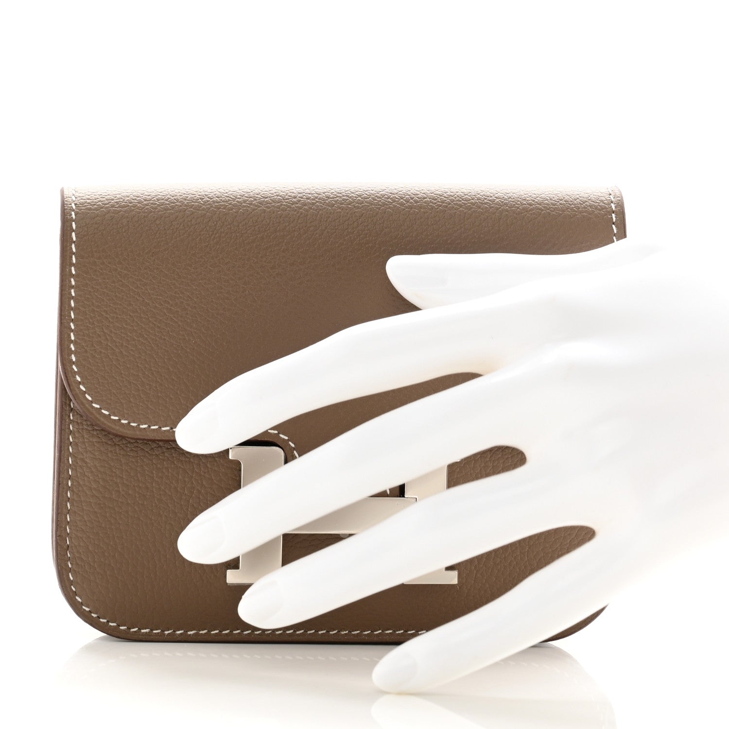 Hermes Evercolor Constance Slim Wallet Etoupe 2 of 9