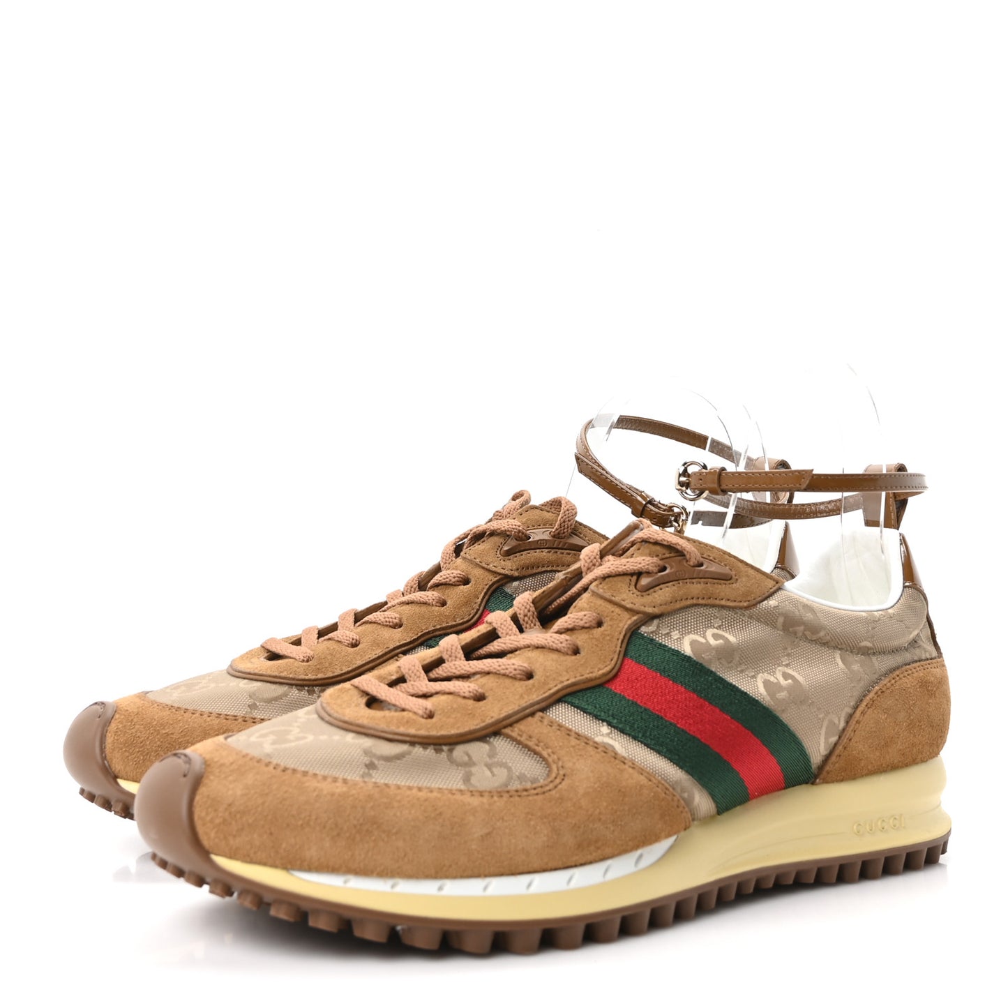 GG Suede Monogram Web Re-Motion Sneakers 41 Camel