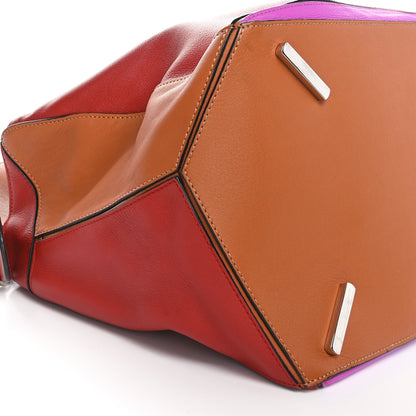 Loewe Calfskin XL Puzzle Bag Red Tan Pink 9 of 10