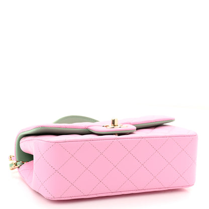 Chanel Lambskin Quilted Mini Top Handle Rectangular Flap Lilac Light Green 4 of 11