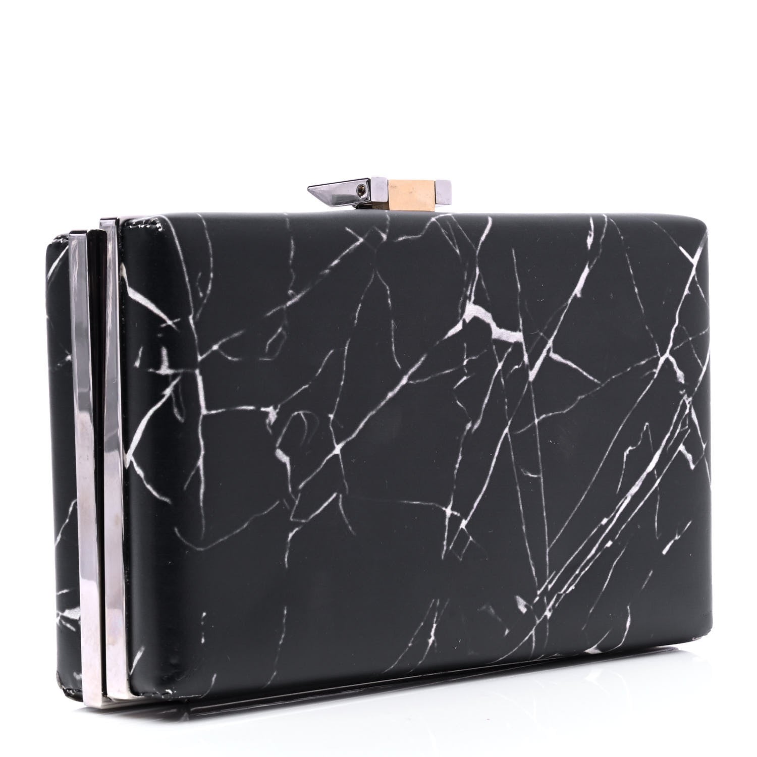 Balenciaga Smooth Calfskin Le Dix Minaudiere Marble Box Clutch Black 2 of 4