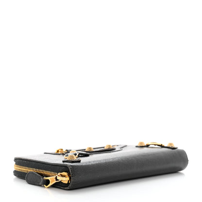 Balenciaga Agneau Giant 12 Gold Hardware Continental Zip Around Wallet Gris Fossile 4 of 13