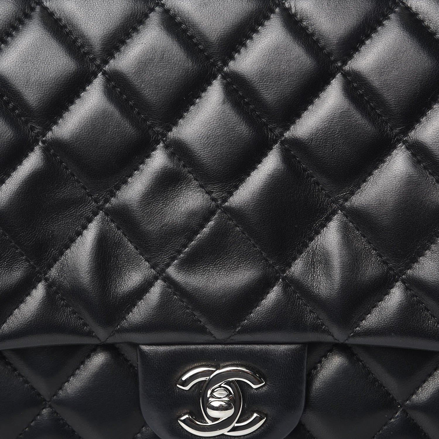 Chanel Lambskin Quilted Clutch With Chain Flap Black 13 of 16