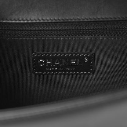 Chanel Patent Chevron Quilted New Medium Boy Flap Black 6 of 9
