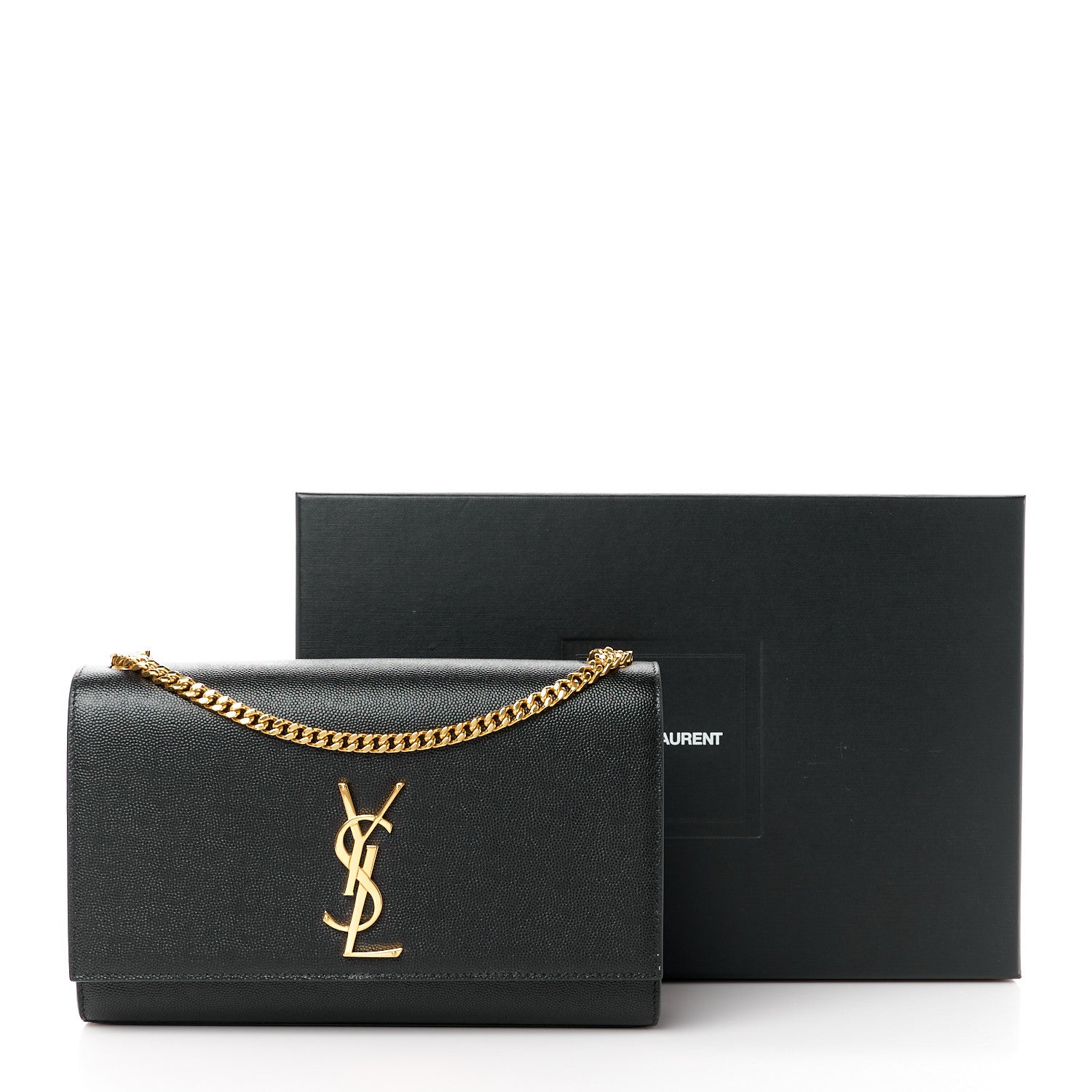 Saint Laurent Grain De Poudre Medium Monogram Kate Satchel Black 12 of 12