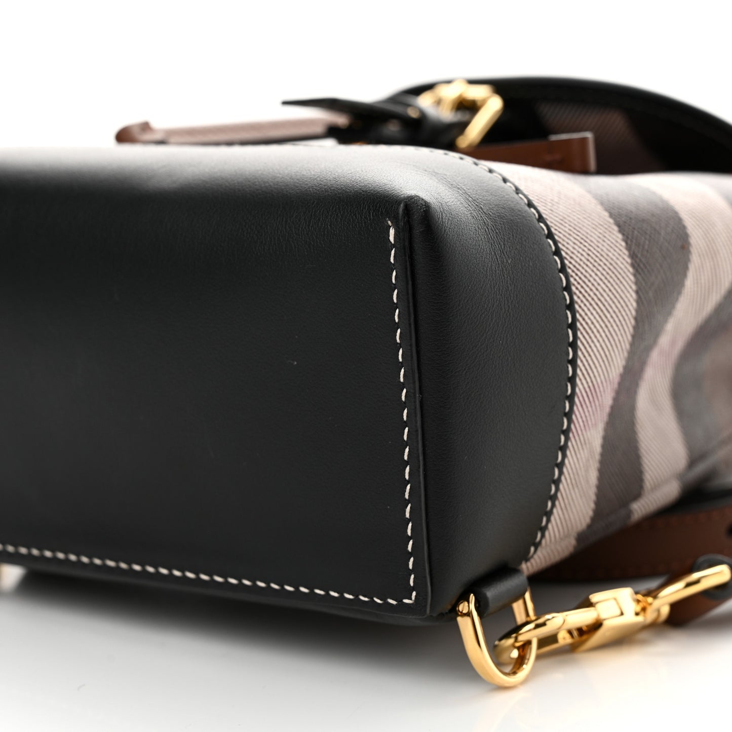 House Check Canvas Calfskin Micro Backpack Dark Birch Brown