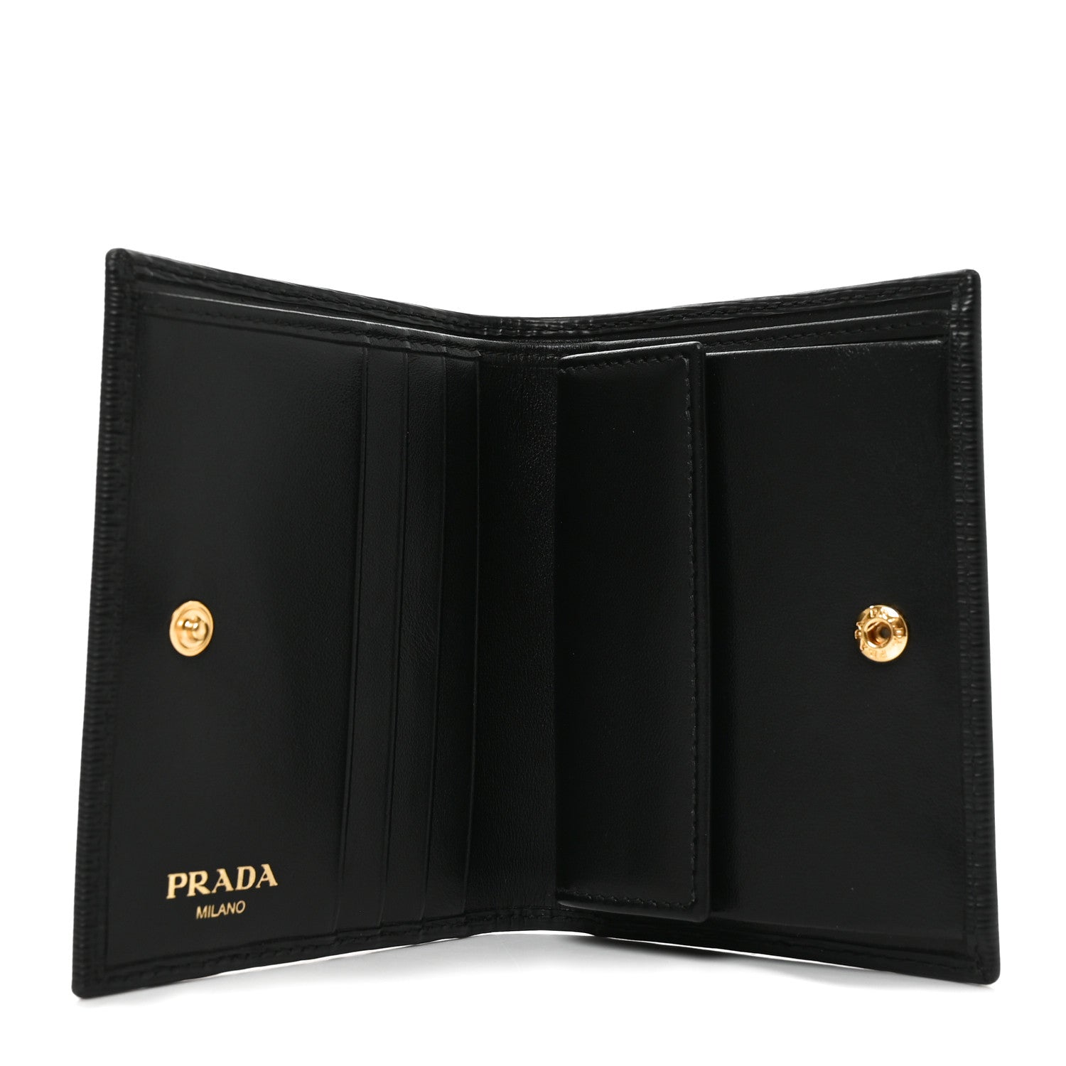 Prada Vitello Move Triangle Card Holder Wallet Black 5 of 6