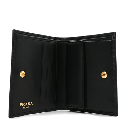 Prada Vitello Move Triangle Card Holder Wallet Black 5 of 6