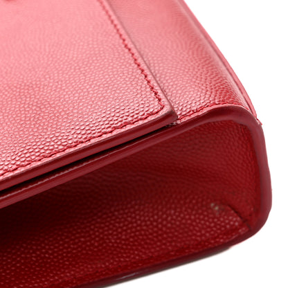 Saint Laurent Grain De Poudre Small Classic Monogram Kate Tassel Satchel Red 11 of 14