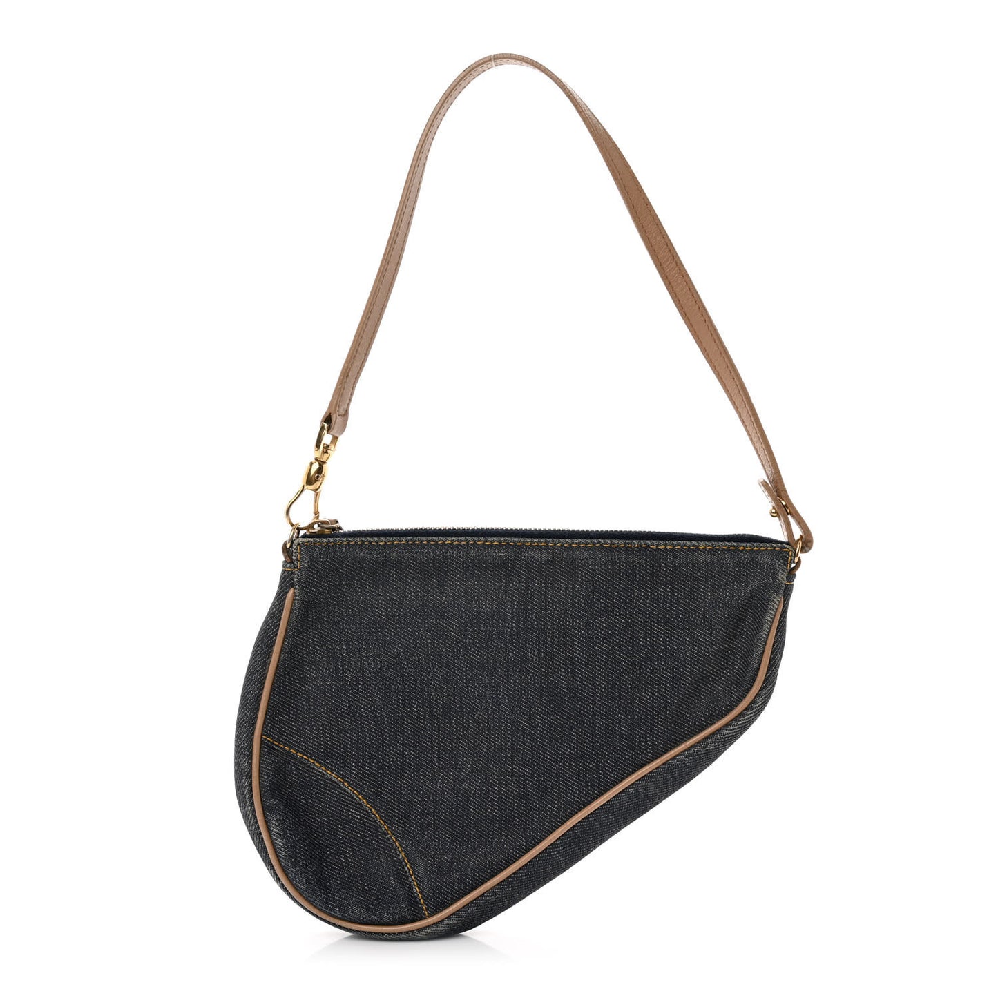 Denim Mini Saddle Pochette Navy