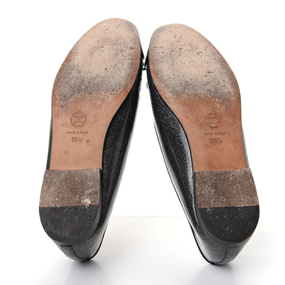 Chanel Glitter Patent CC Cap Toe Ballerina Flats 36.5 Silver Black 6 of 10