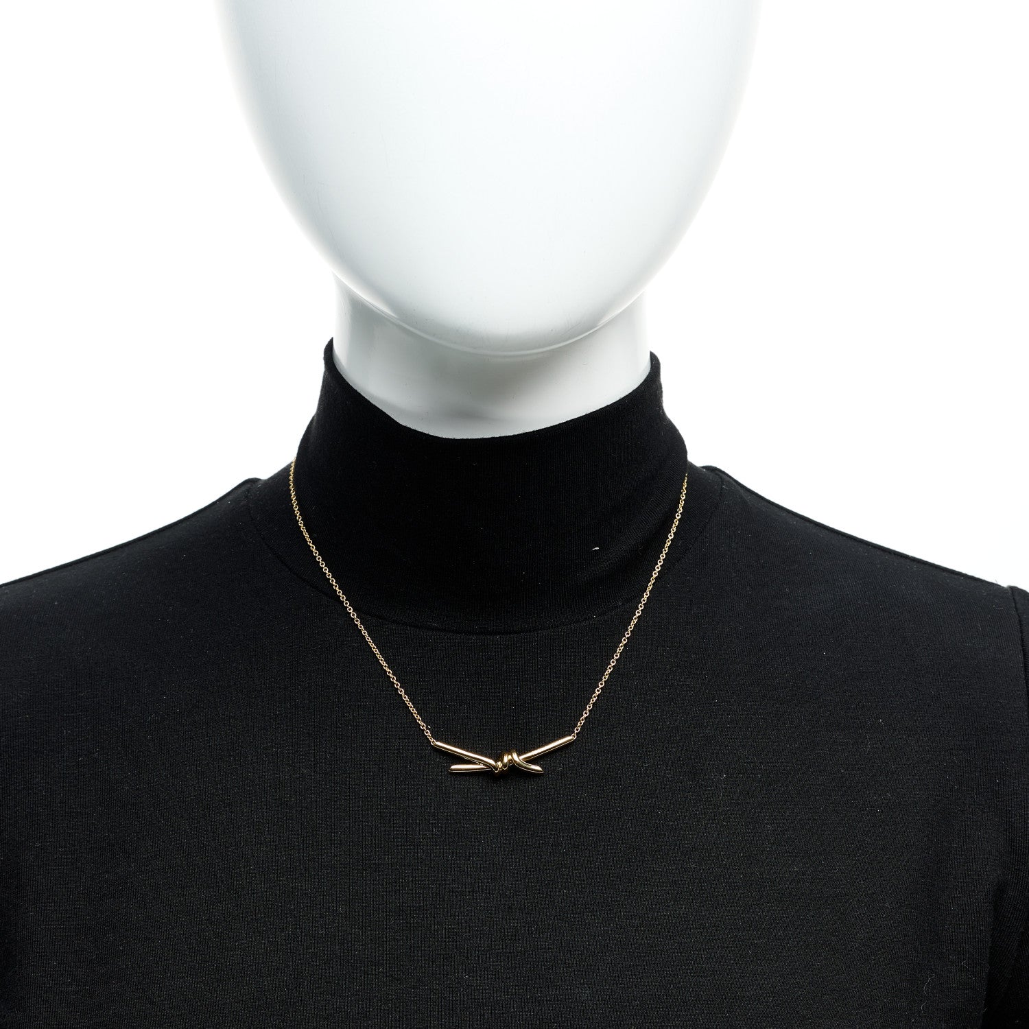 Tiffany 18K Yellow Gold Knot Necklace 2 of 6