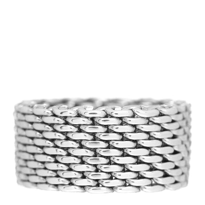 Tiffany Sterling Silver Somerset Mesh Ring 49 5 1 of 4