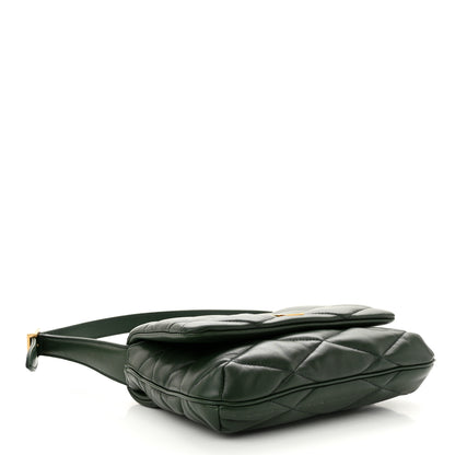 Saint Laurent Lambskin Quilted Le 57 Diamond Shoulder Bag Vert Fonce 4 of 11