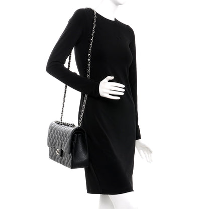 Chanel Caviar Quilted Jumbo Double Flap Black 2 of 8