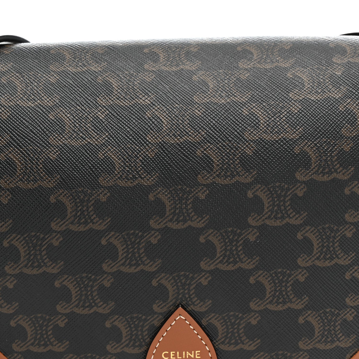 Celine Triomphe Canvas Medium Folco Bag Tan 8 of 15