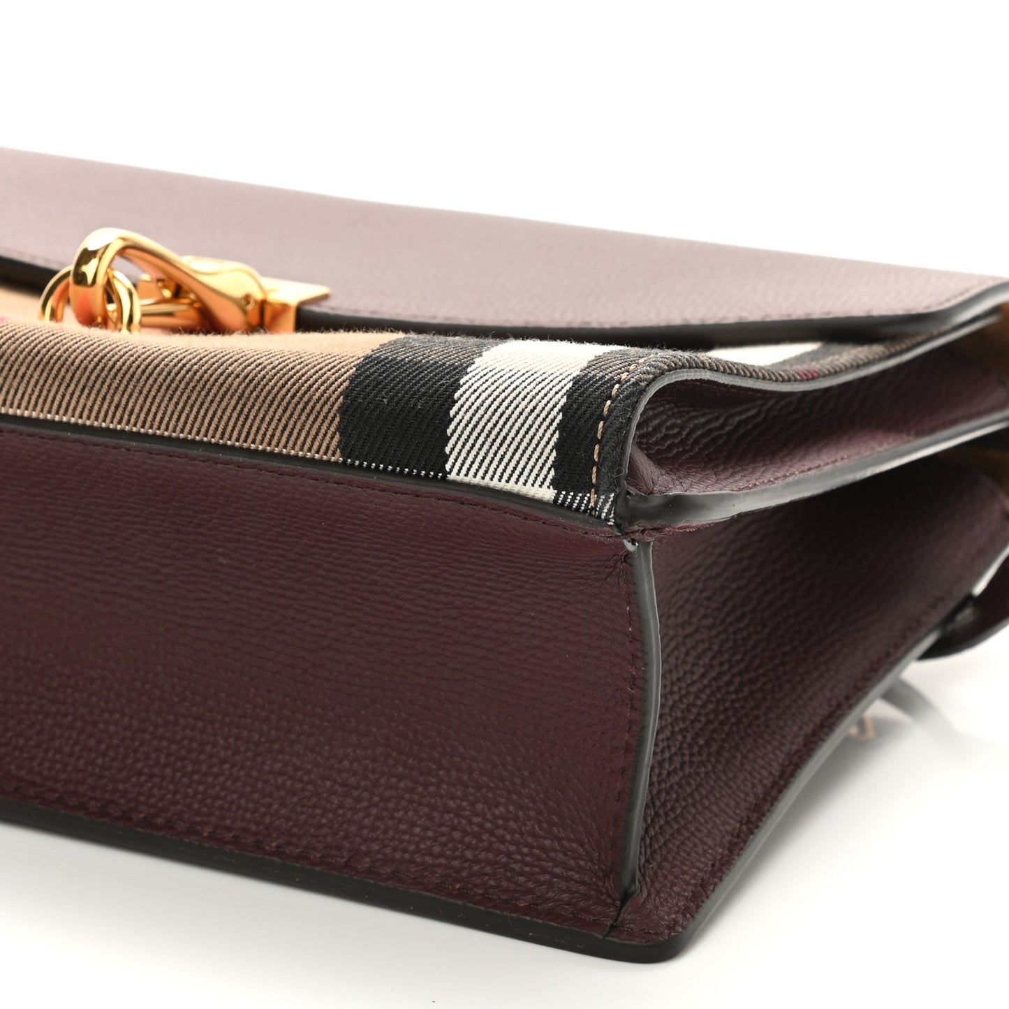 Derby Calfskin House Check Small Macken Crossbody Bag Mahogany Red