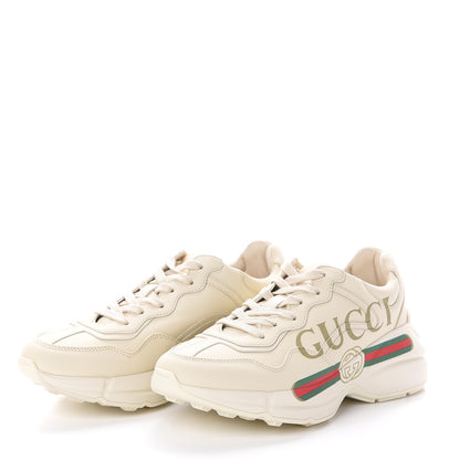 Gucci Calfskin Logo Womens Rhyton Sneakers 36 Ivory 3 of 7