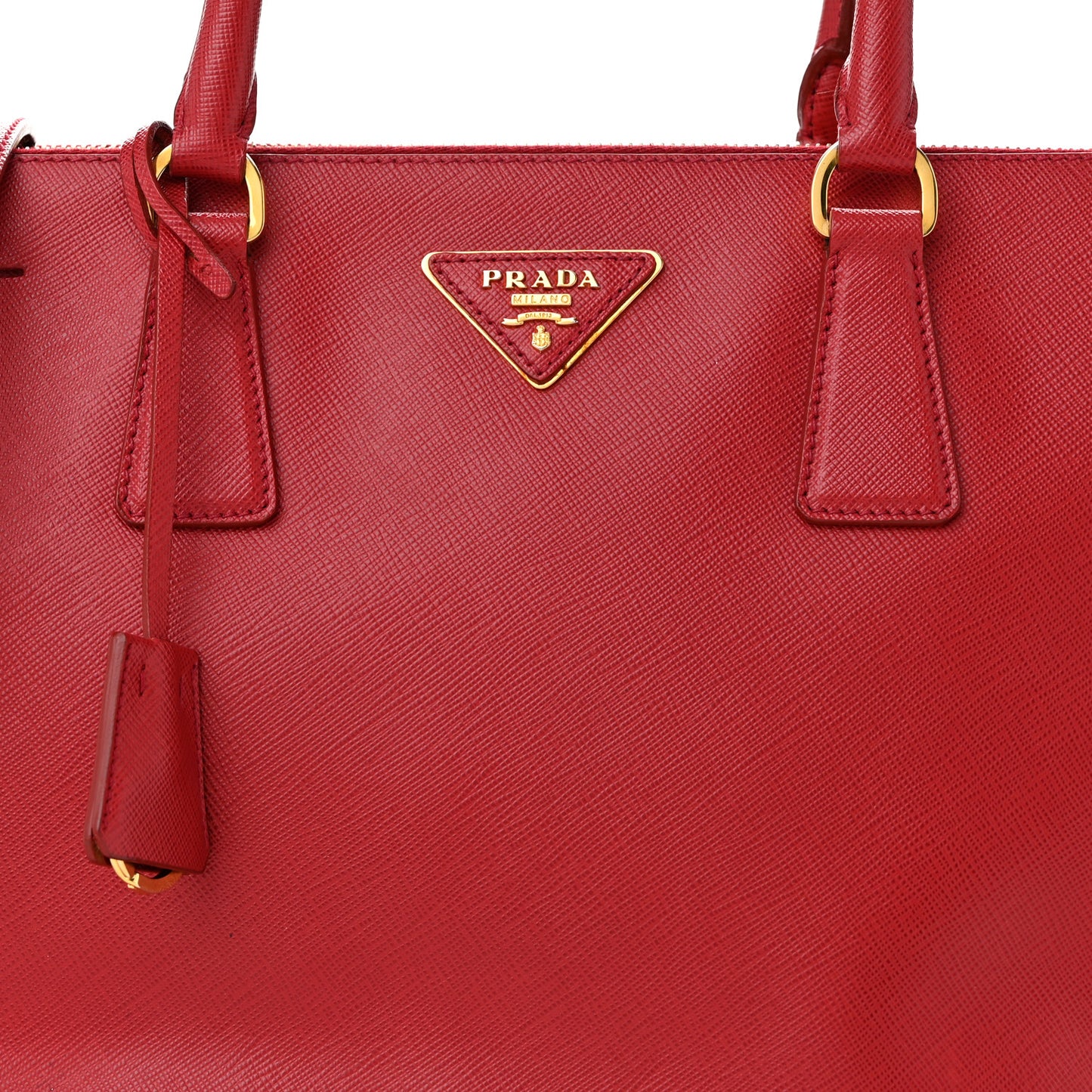 Saffiano Medium Galleria Double Zip Tote Fuoco