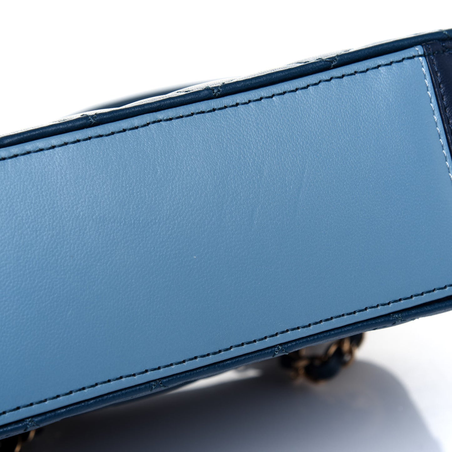Lambskin Quilted Camera Case Blue