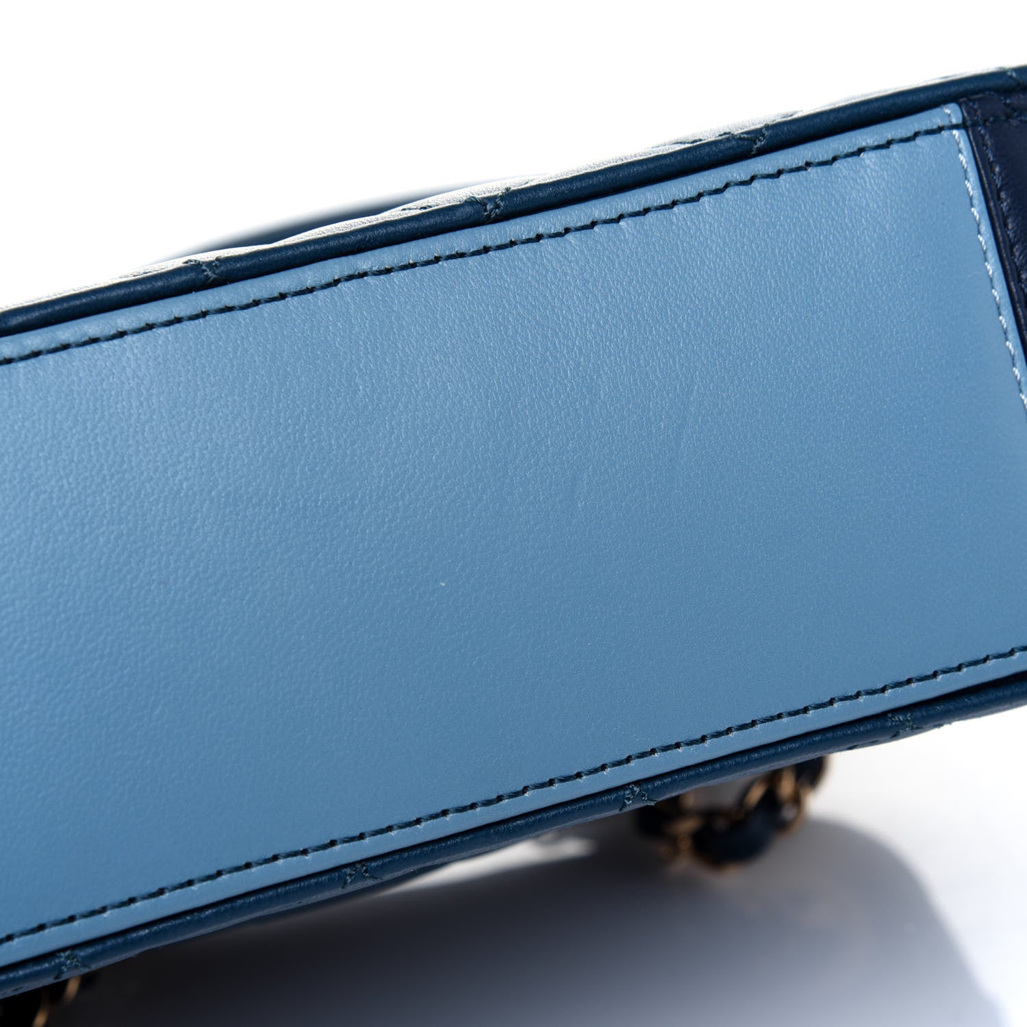 Chanel Lambskin Quilted Camera Case Blue 10 of 12