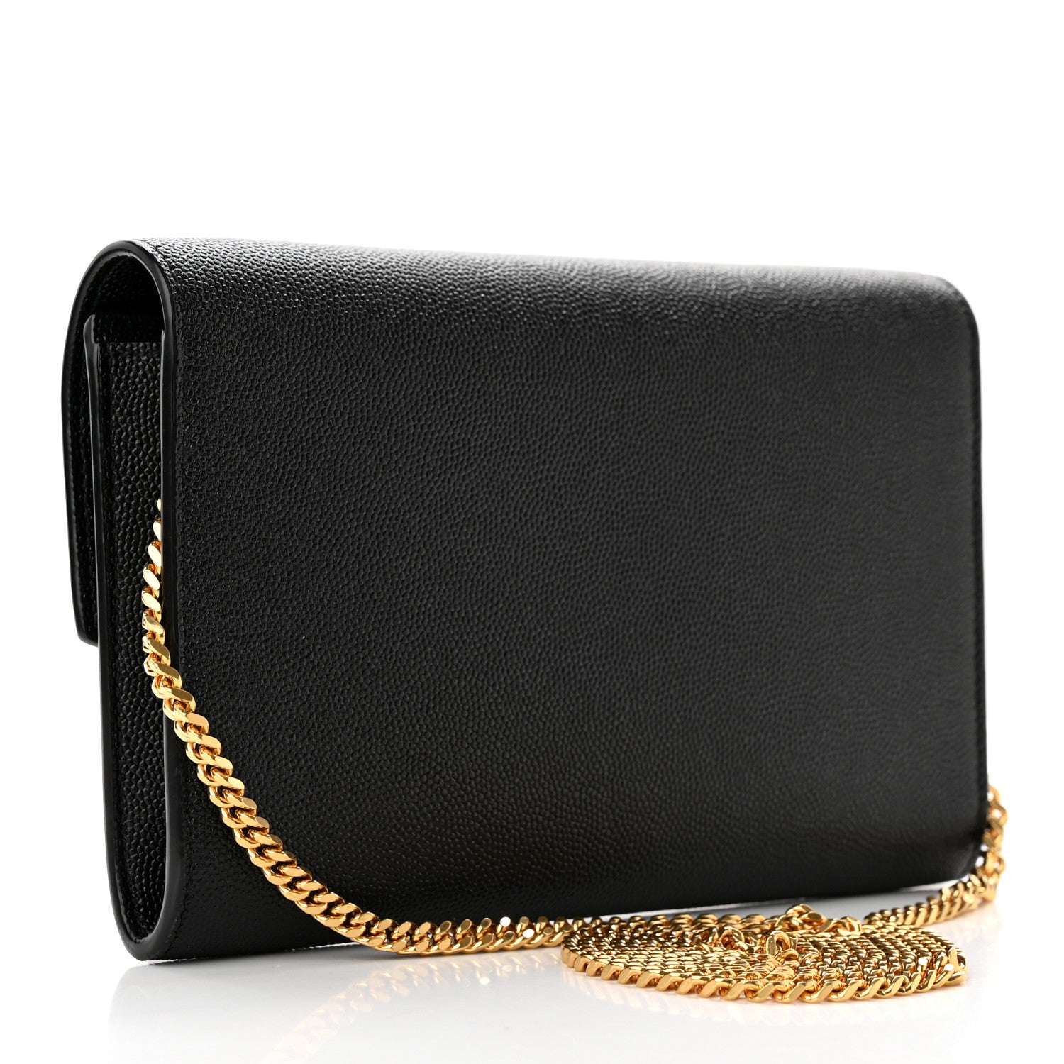 Saint Laurent Grain de Poudre Uptown Chain Wallet Black 4 of 11