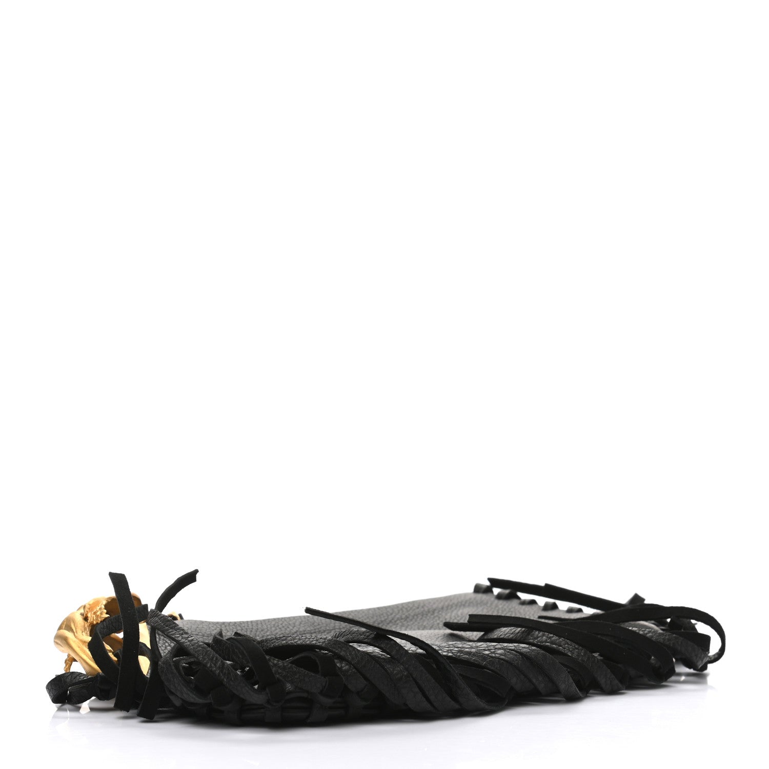 Valentino Garavani Calfskin C-Rockee Sagittarius Fringe Clutch Black 4 of 8