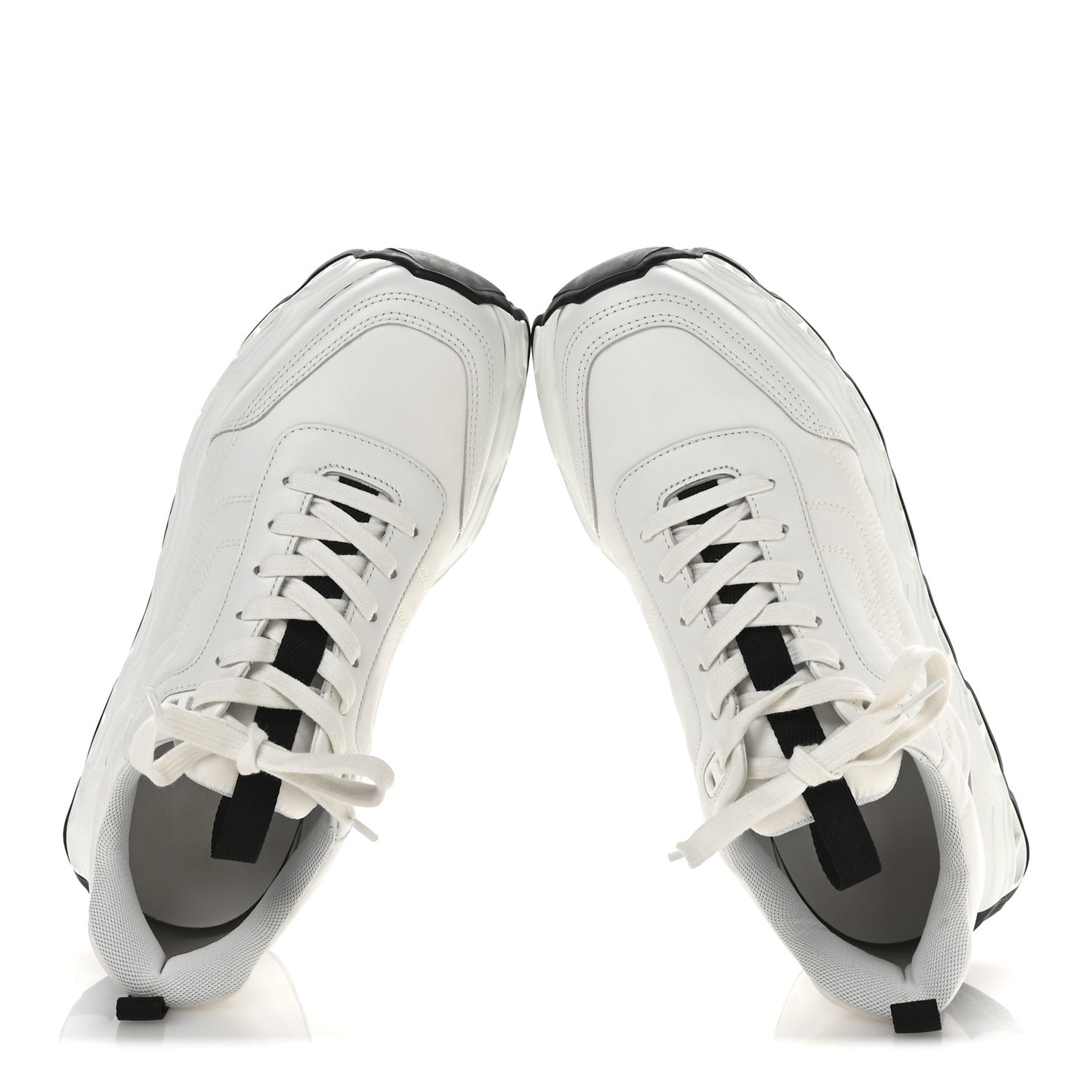 Parachute Fabric Calfskin Impulse Sneakers 40 White