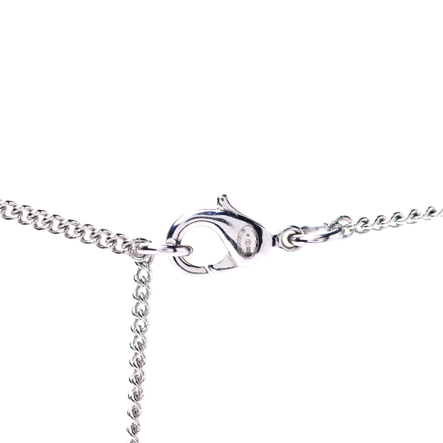Crystal CC Star Pearl Drop Necklace Silver