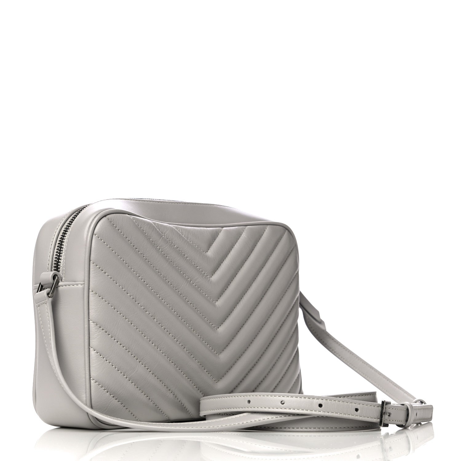 Saint Laurent Calfskin Matelasse Monogram Lou Camera Bag Granite 3 of 14