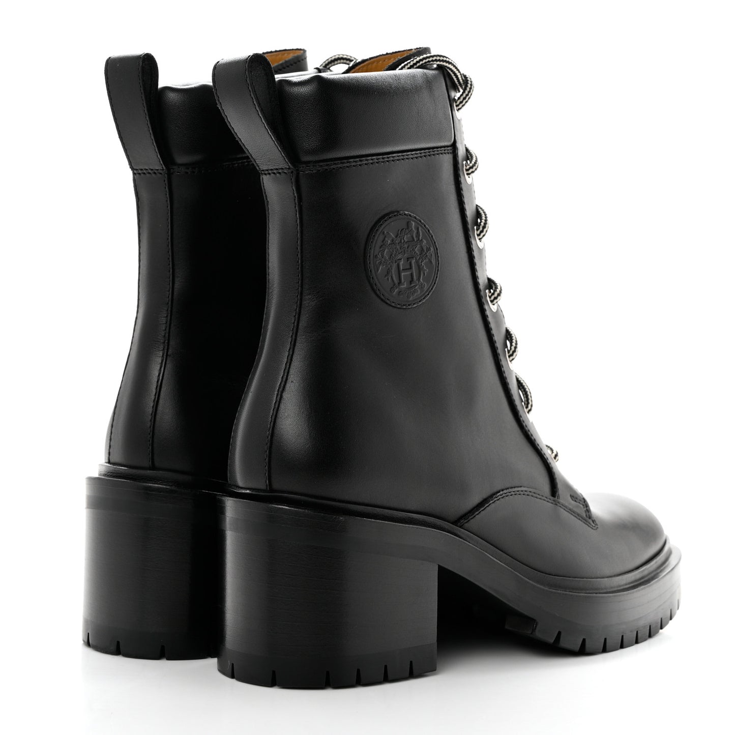 Calfskin Bridge Ankle Boots 37 Black