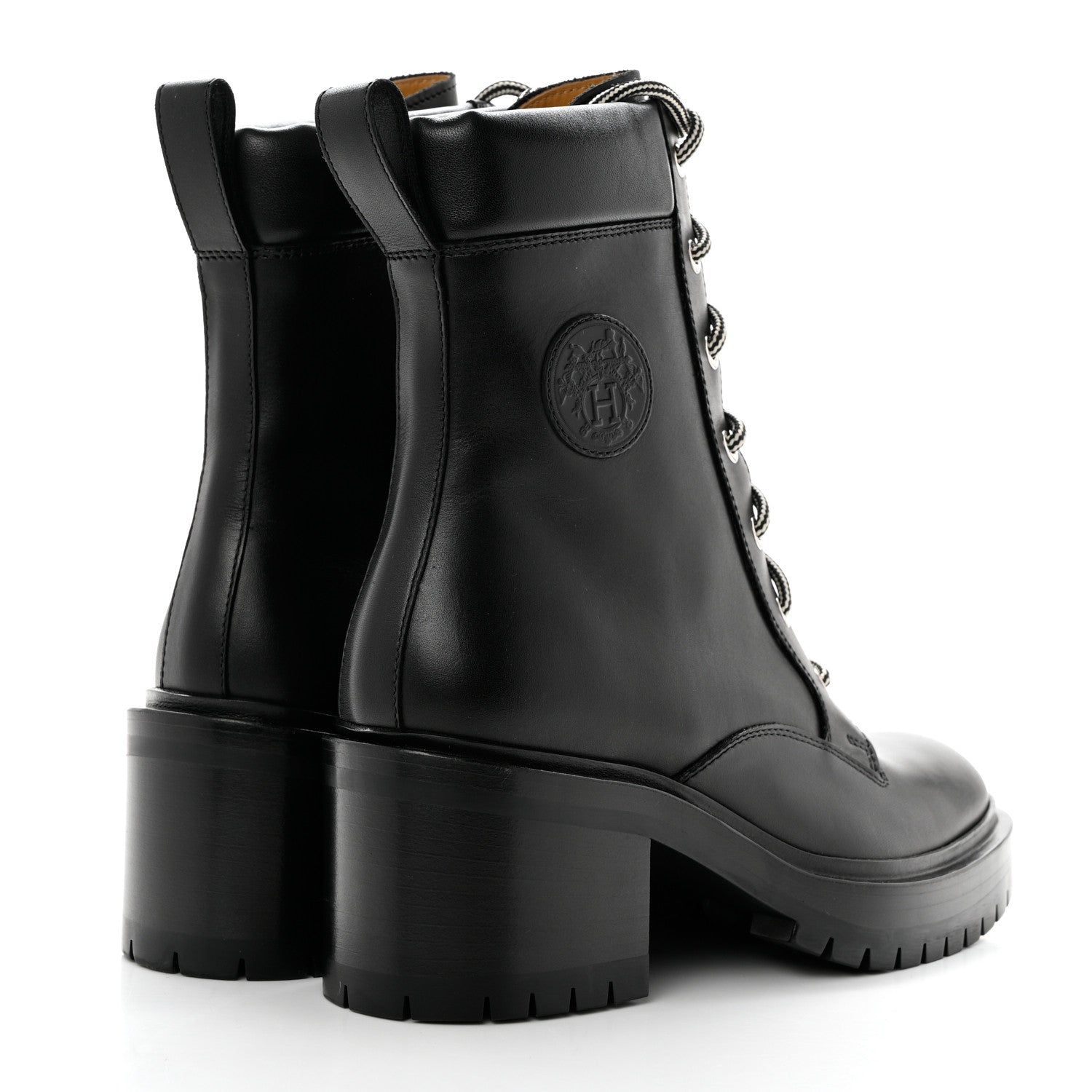 Hermes Calfskin Bridge Ankle Boots 37 Black 4 of 9