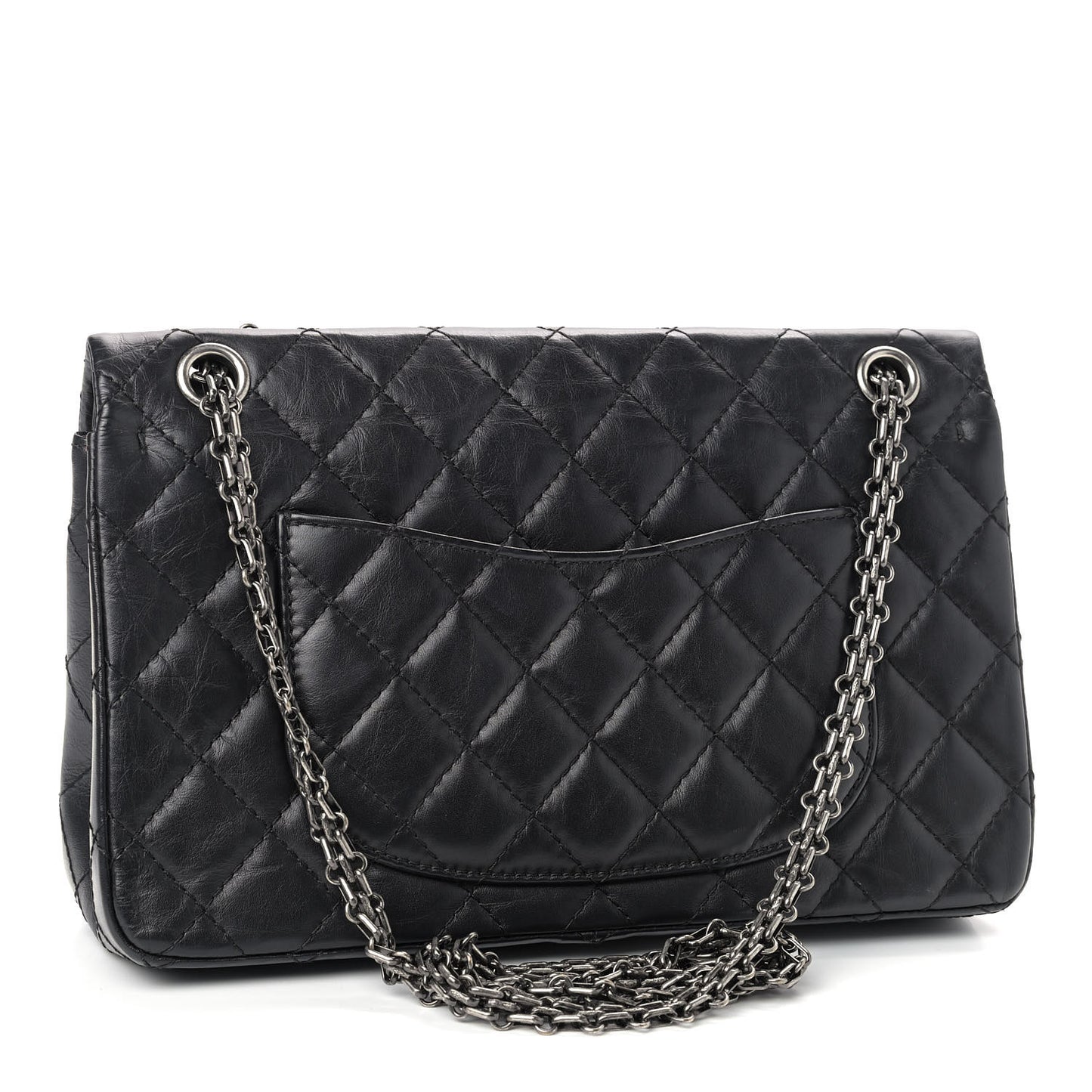 Aged Calfskin Quilted 2.55 Reissue 226 Flap Black