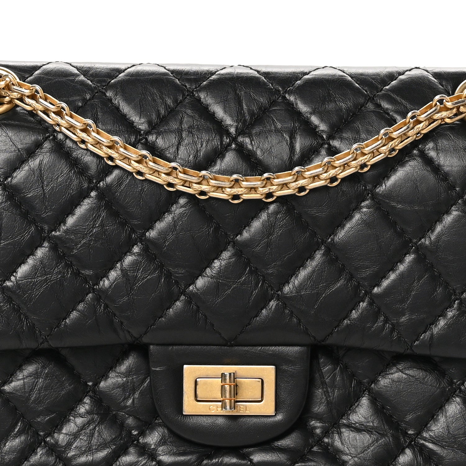 Chanel Aged Calfskin Quilted 2.55 Reissue 225 Flap Black 8 of 10