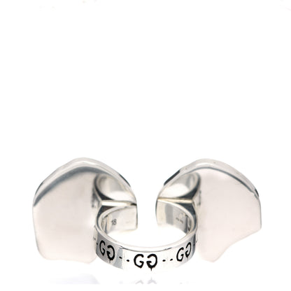 Gucci Sterling Silver GucciGhost Hamlet Skull Double Ring 58 8.25 3 of 7