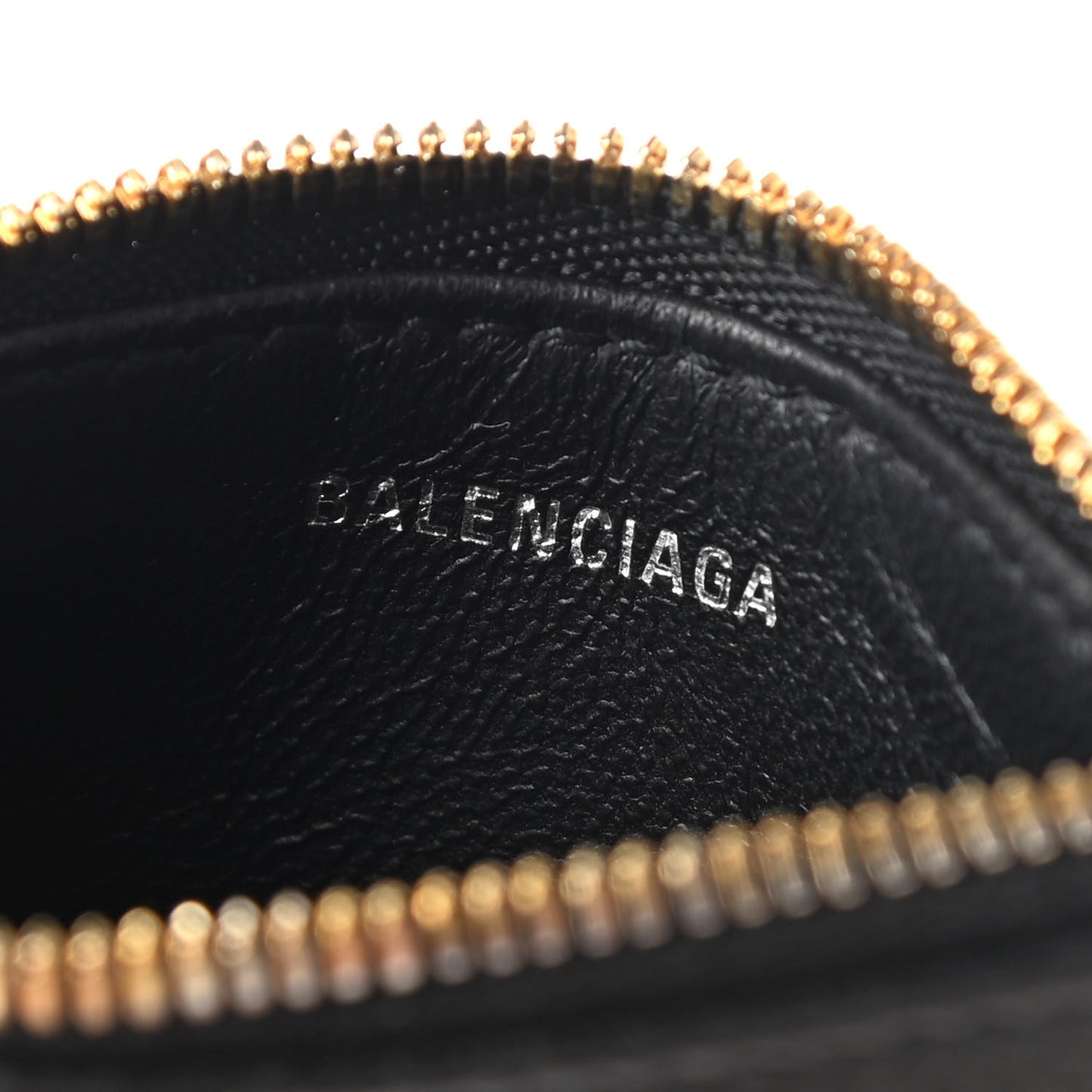 Signature Grained Calfskin Logo Cash Long Coin Card Holder Black White