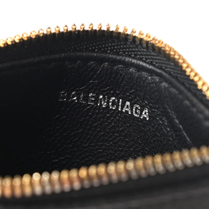 Balenciaga Signature Grained Calfskin Logo Cash Long Coin Card Holder Black White 6 of 8