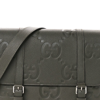 Gucci Calfskin Jumbo GG Embossed Double Buckle Medium Messenger Bag Dark Vintage Olive 8 of 11