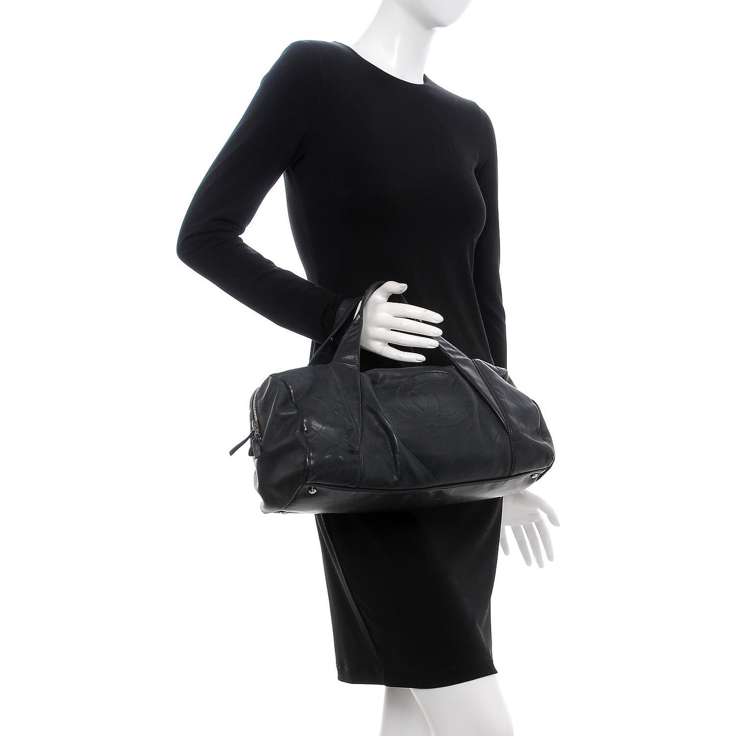 Calfskin CC Chevron All Day Long Boston Black