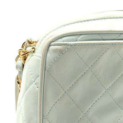 Chanel Lambskin Quilted CC Camera Case Light Blue 12 of 12