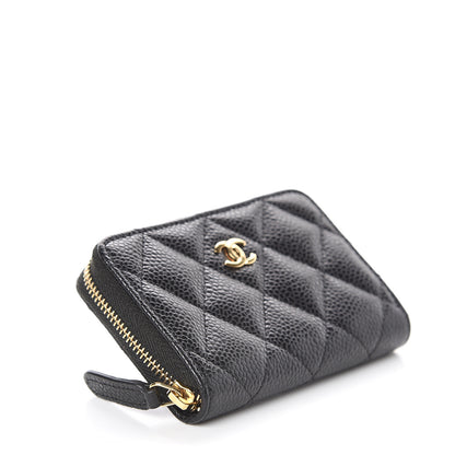 Chanel Caviar Quilted Zip Coin Purse Black 3 of 6