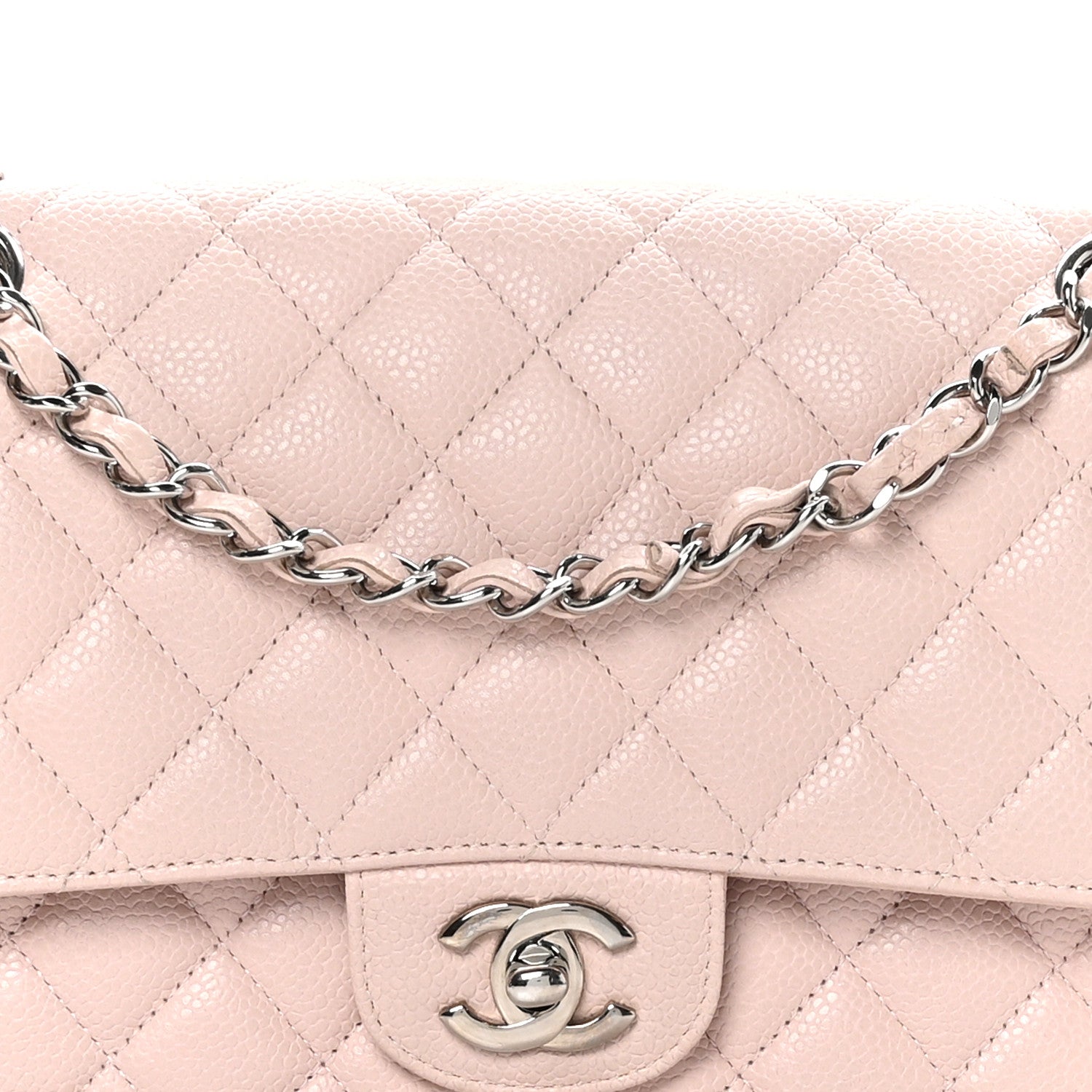 Chanel Caviar Quilted Medium Double Flap Light Pink 8 of 10