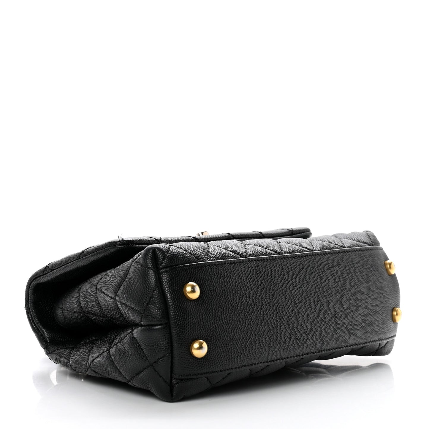 Caviar Quilted Mini Coco Handle Flap Black