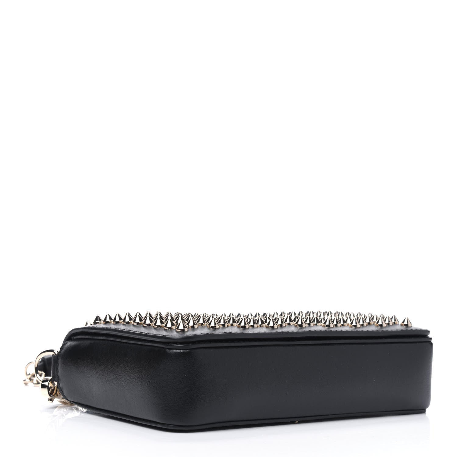 Christian Louboutin Calfskin Spiked Zoompouch Crossbody Black 4 of 14