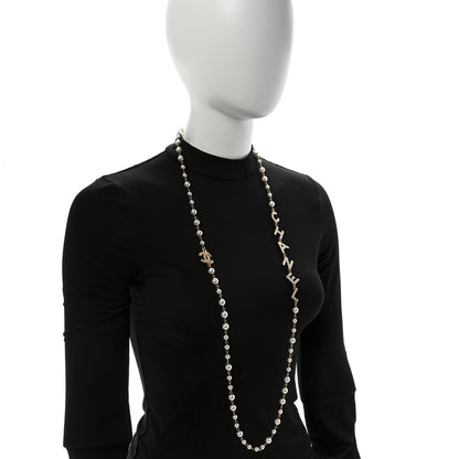 Chanel Pearl Crystal 90's Icon CC Necklace Gold 2 of 7