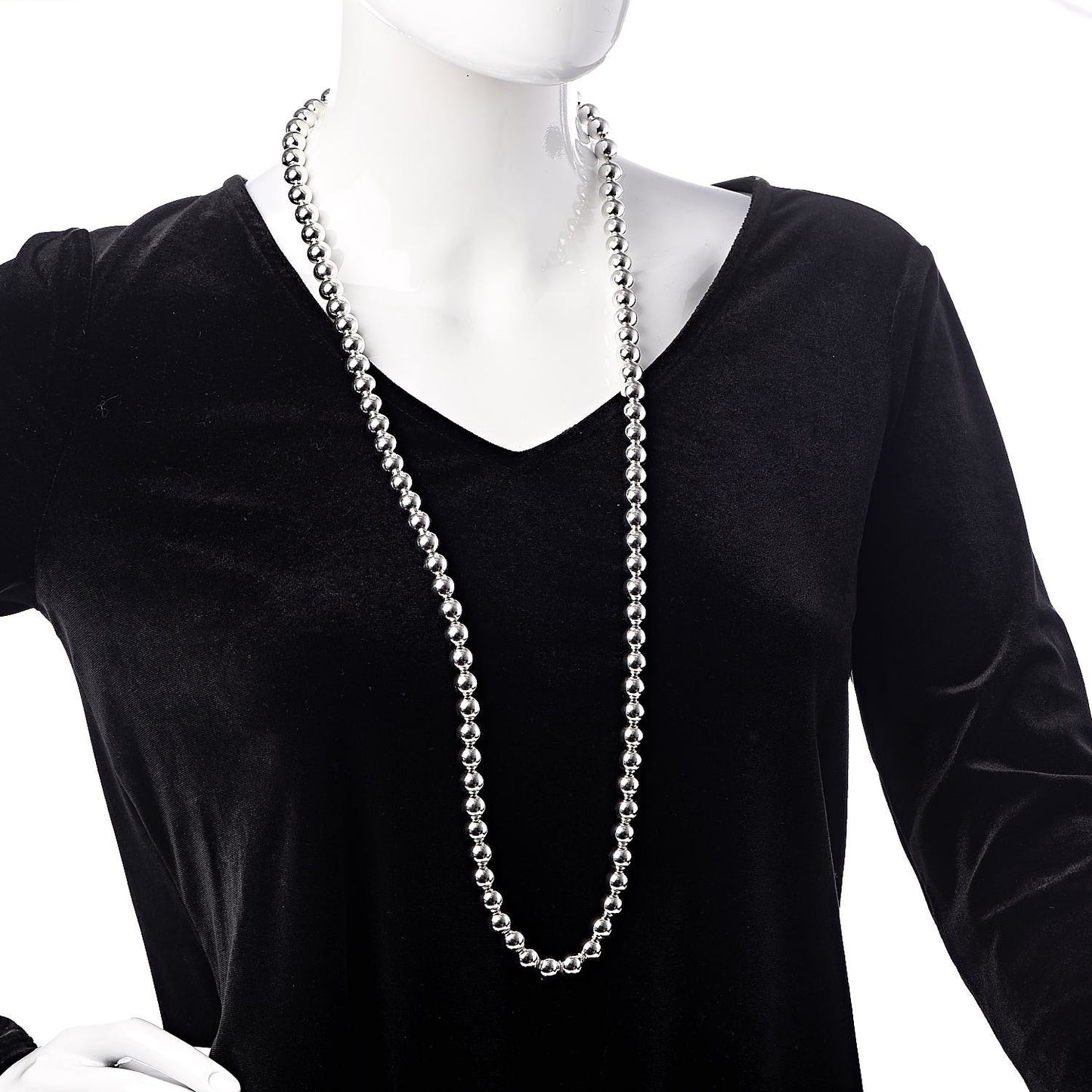 Sterling Silver 10mm HardWear Ball Necklace 36"