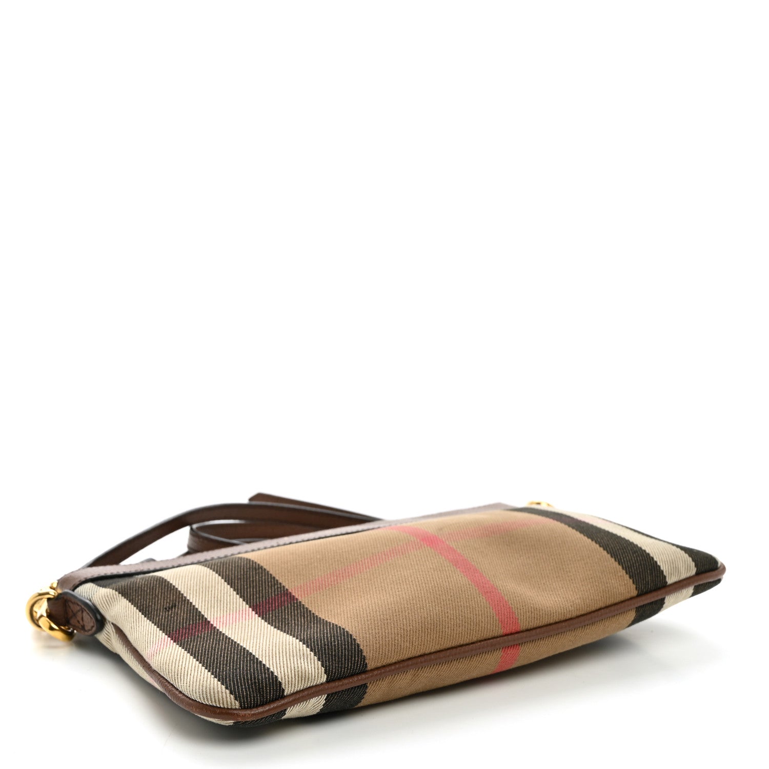 Burberry House Check Derby Peyton Crossbody Clutch Bag Tan 4 of 11