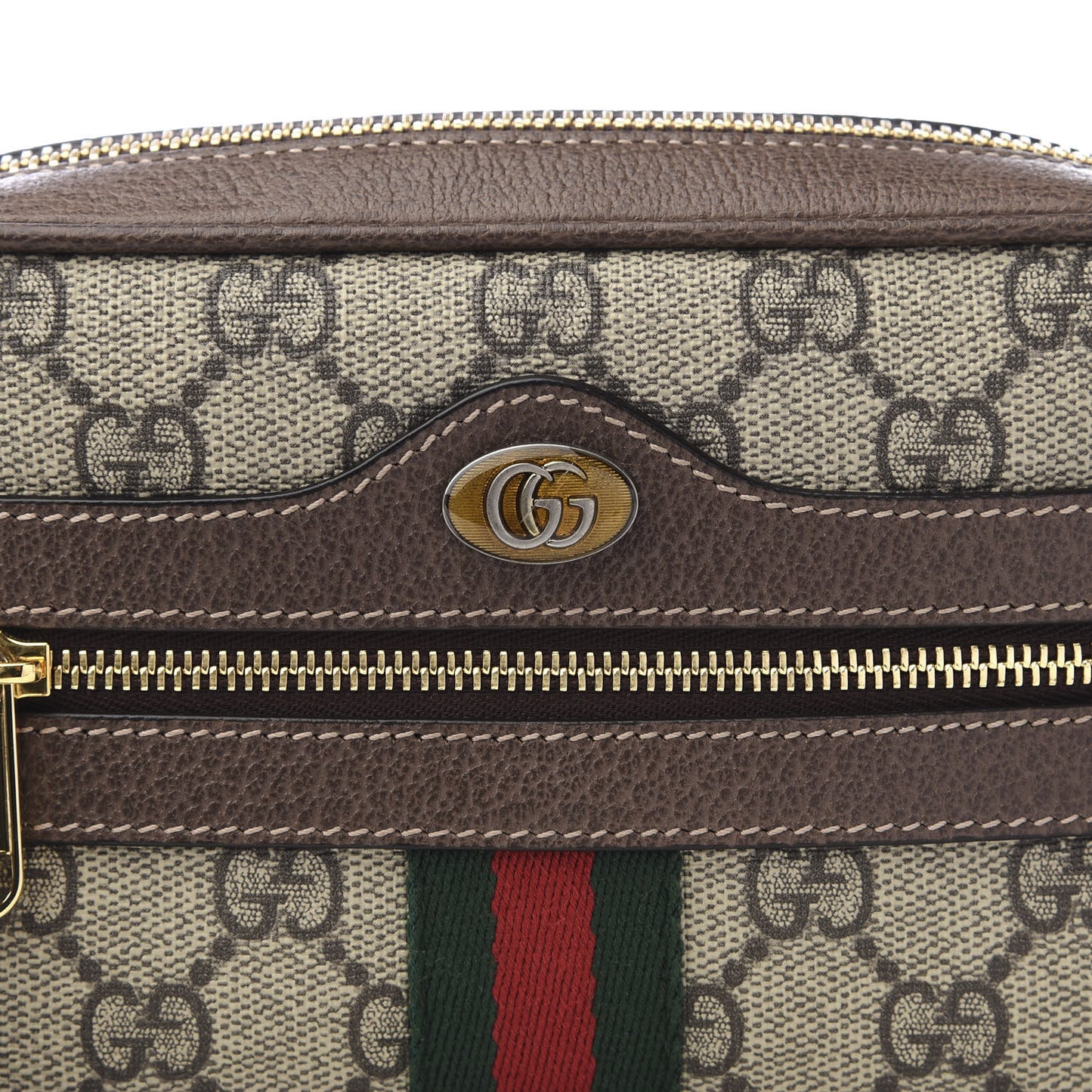GG Supreme Monogram Web Mini Ophidia Shoulder Bag Brown