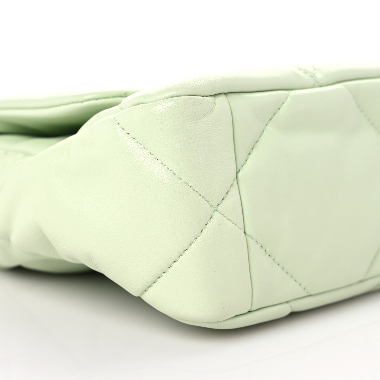 Chanel Goatskin Quilted Medium Chanel 19 Flap Light Green 8 of 10