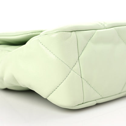 Chanel Goatskin Quilted Medium Chanel 19 Flap Light Green 8 of 10